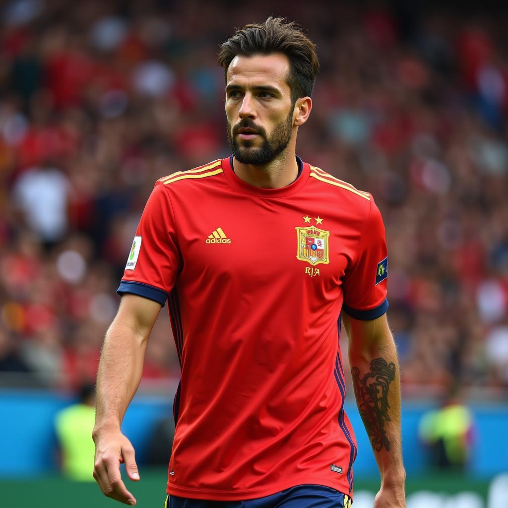 Cesc Fabregas trong màu áo tuyển Tây Ban Nha tại World Cup 2018