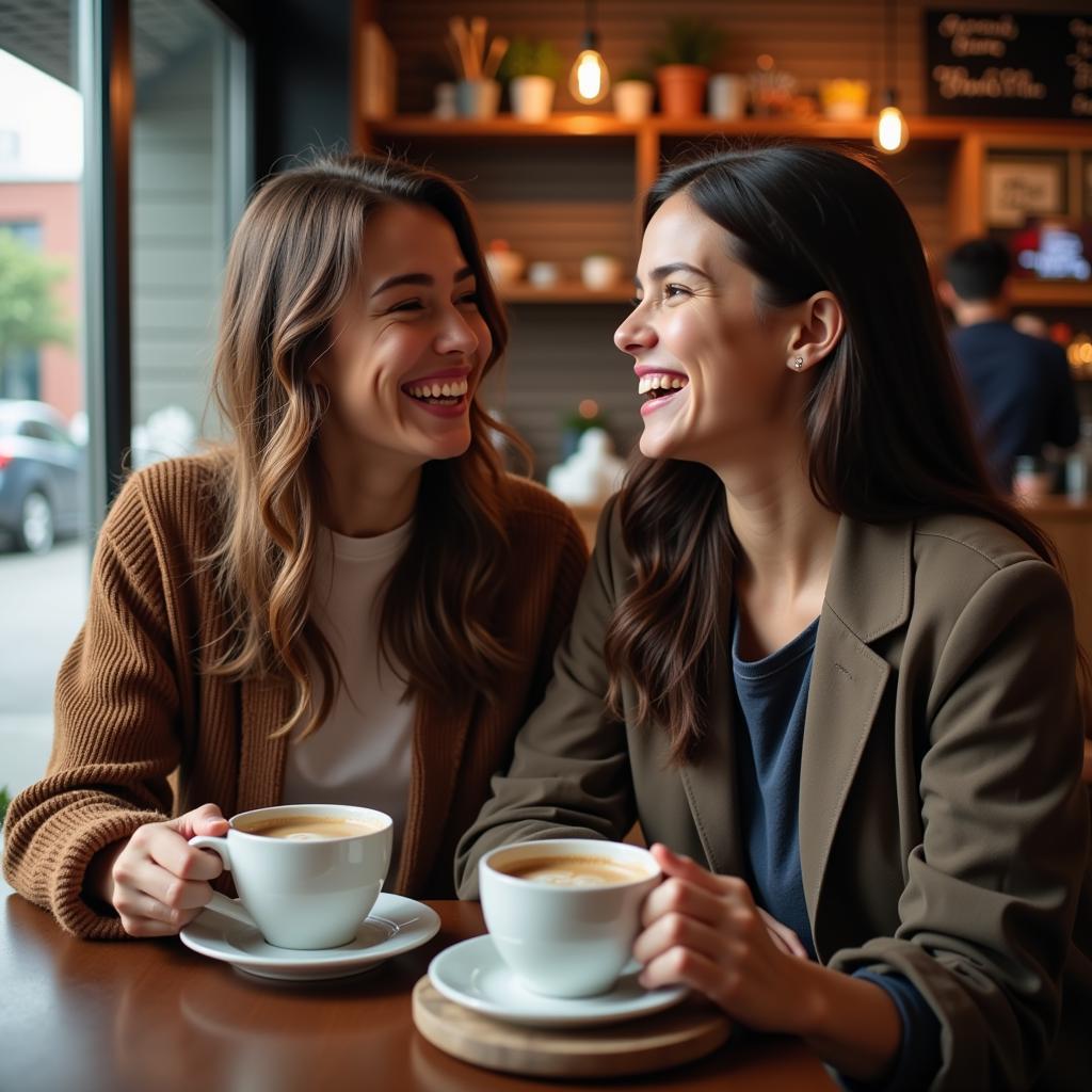 Sharing a cup of coffee with friends