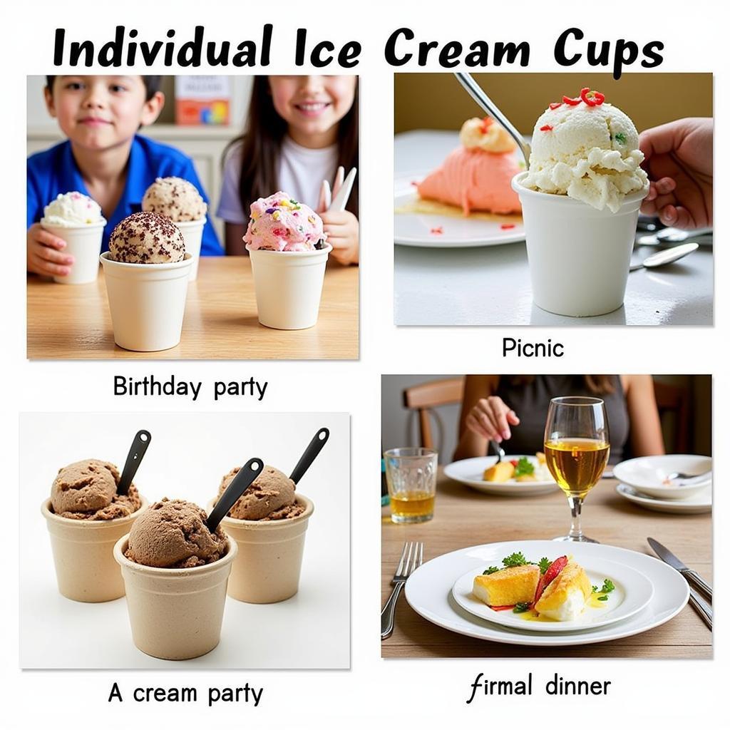 Individual ice cream cups for different occasions