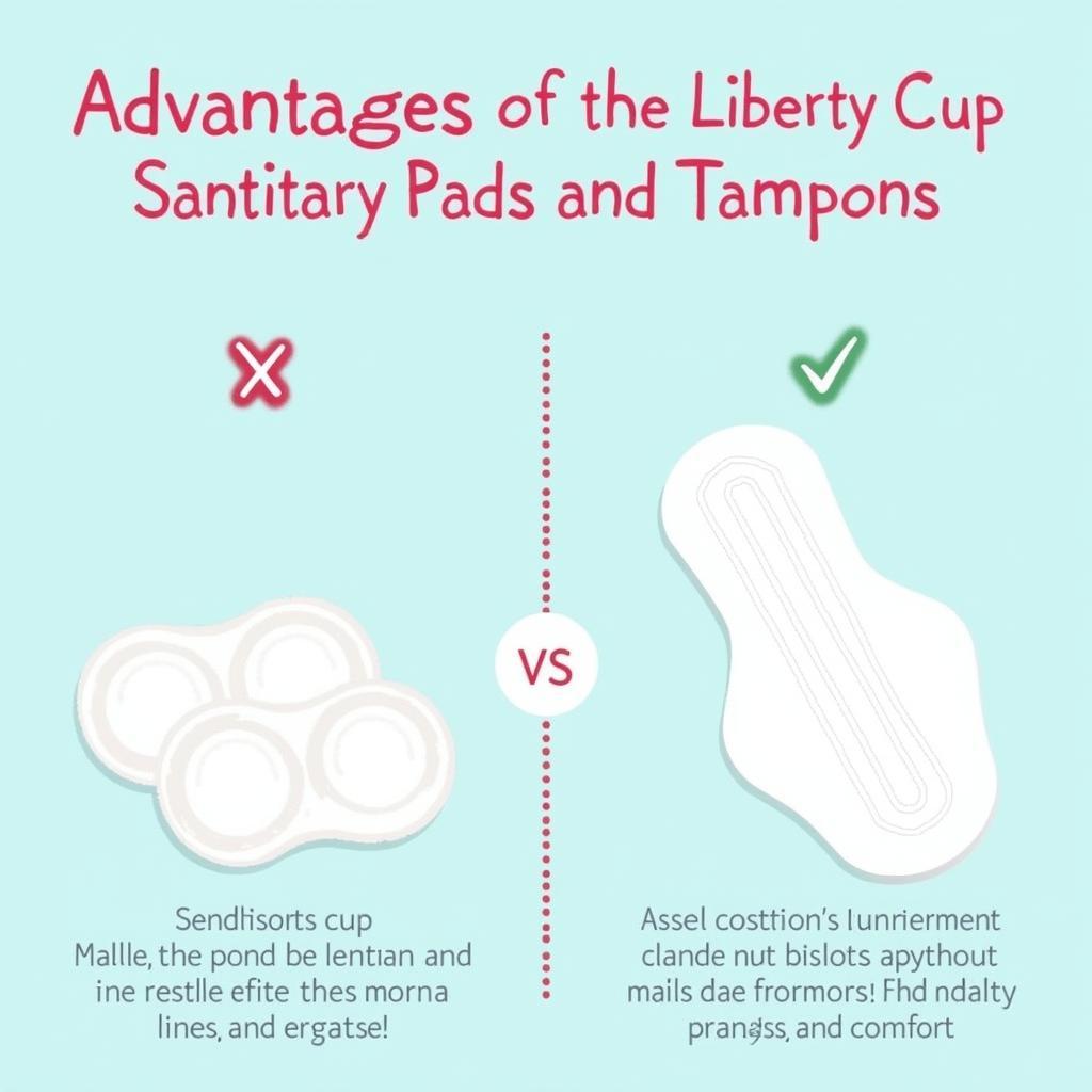 Ưu điểm của cốc nguyệt san Liberty Cup: Hình ảnh so sánh cốc nguyệt san với băng vệ sinh và tampon