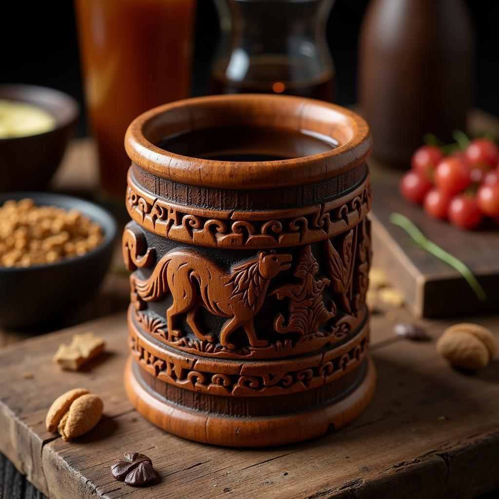 Viking Wooden Drinking Cup