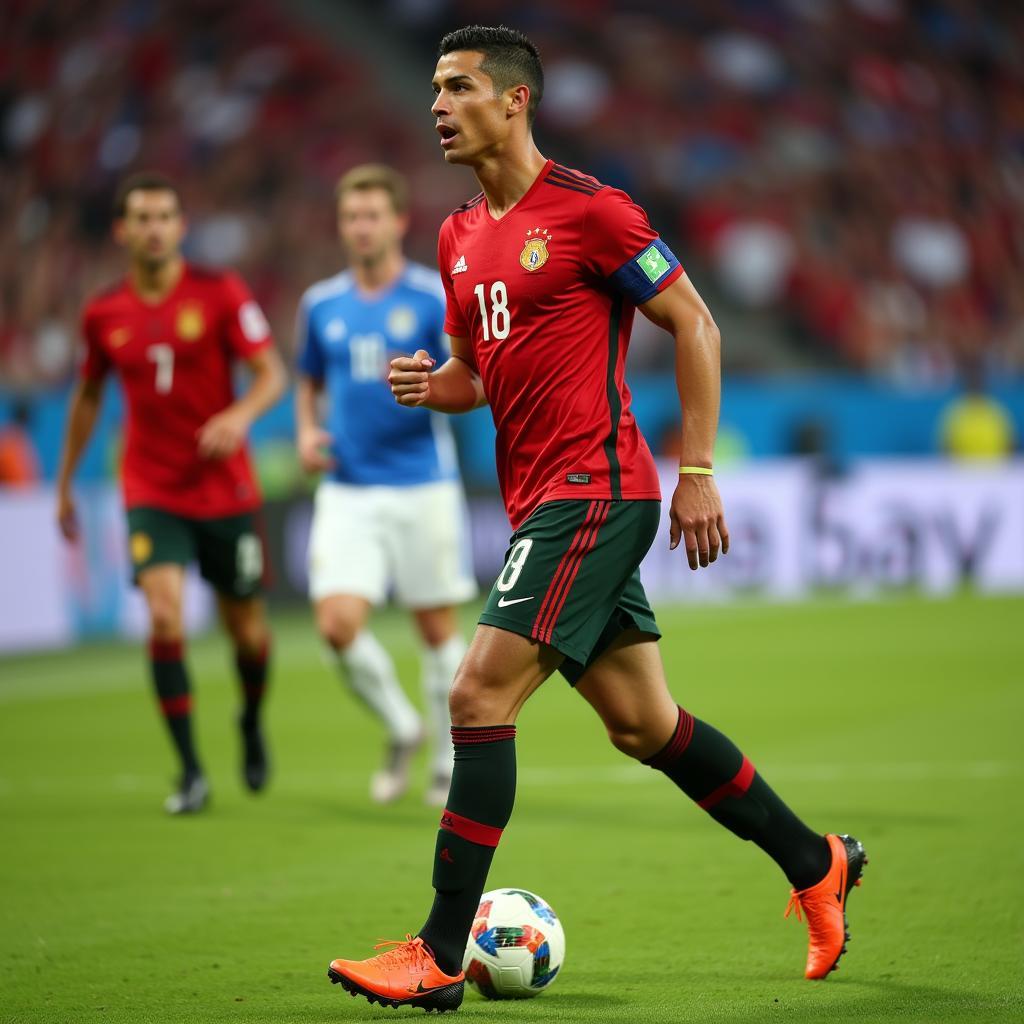 Ronaldo thể hiện tinh thần chiến đấu tại World Cup 2018