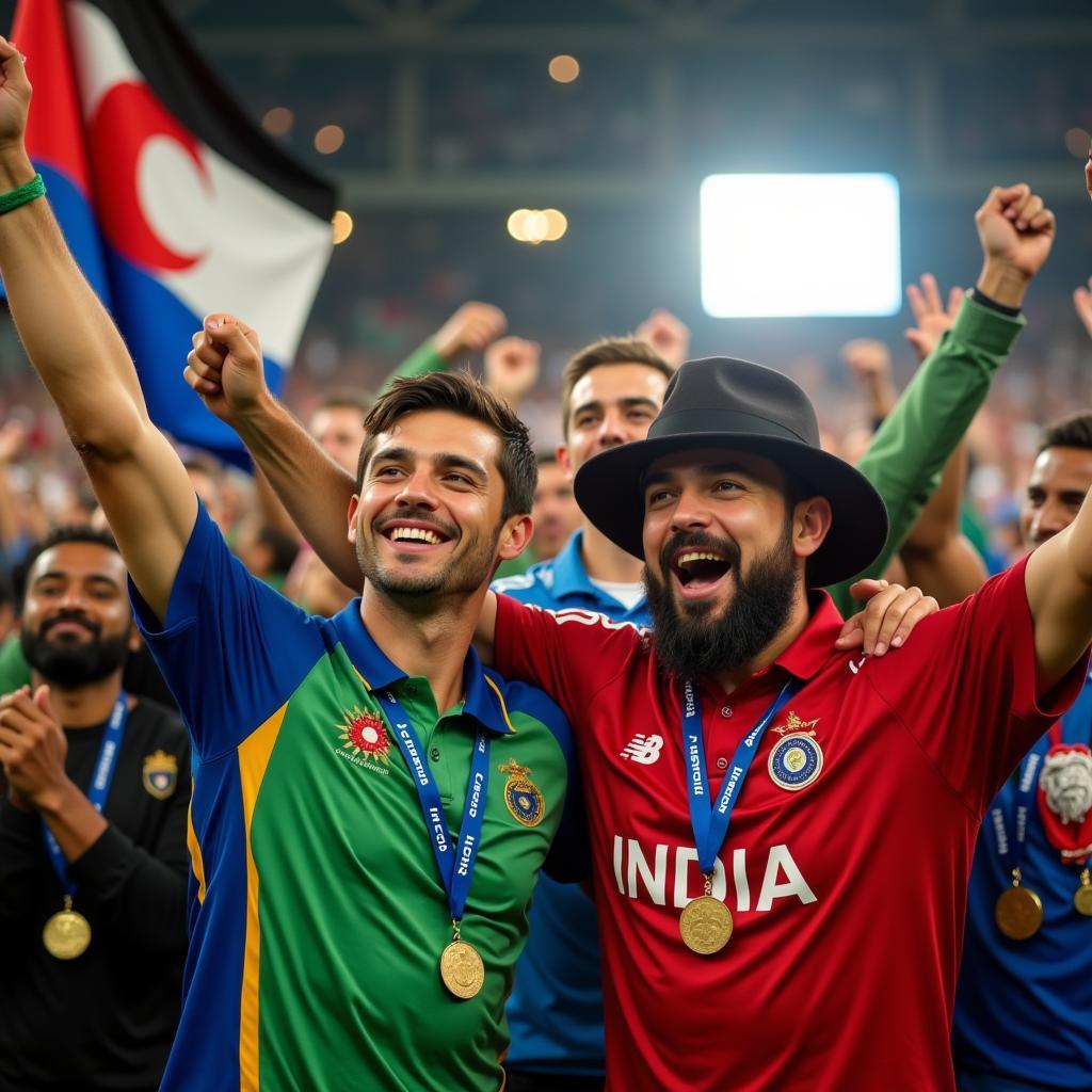 Fans celebrating during the 2019 World Cup