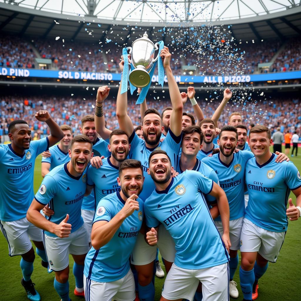 Lazio ăn mừng chiến thắng Cup Italia