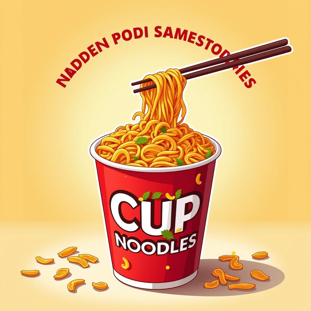 Cup Noodles Vector Quảng Cáo