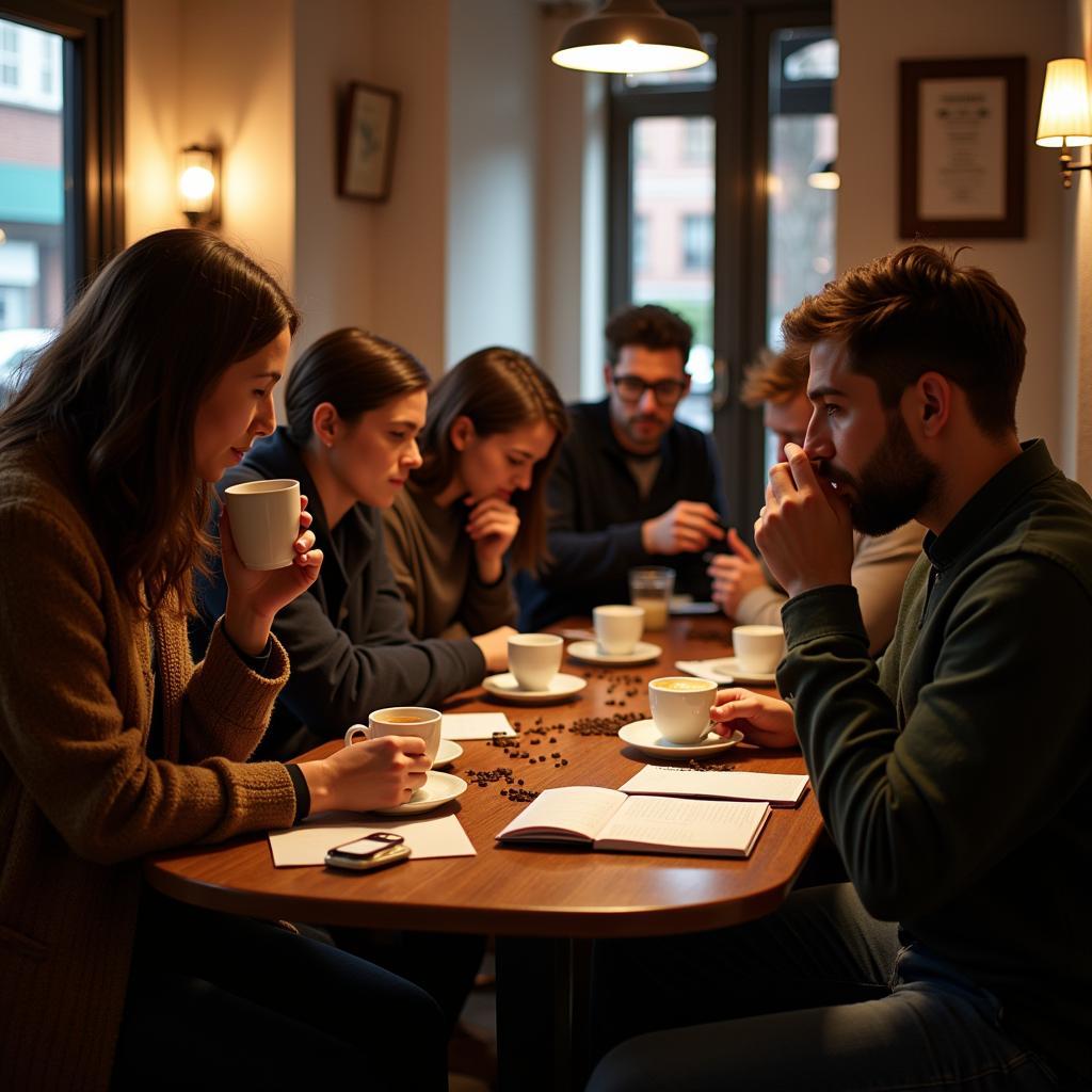 Cupping cà phê tại một quán cà phê ở New York