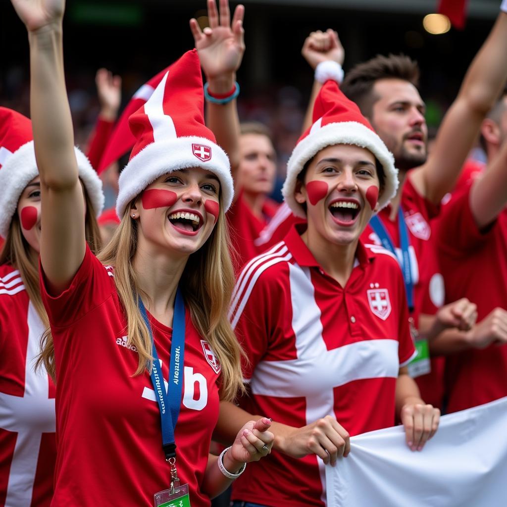 Danish fans at the 2018 World Cup