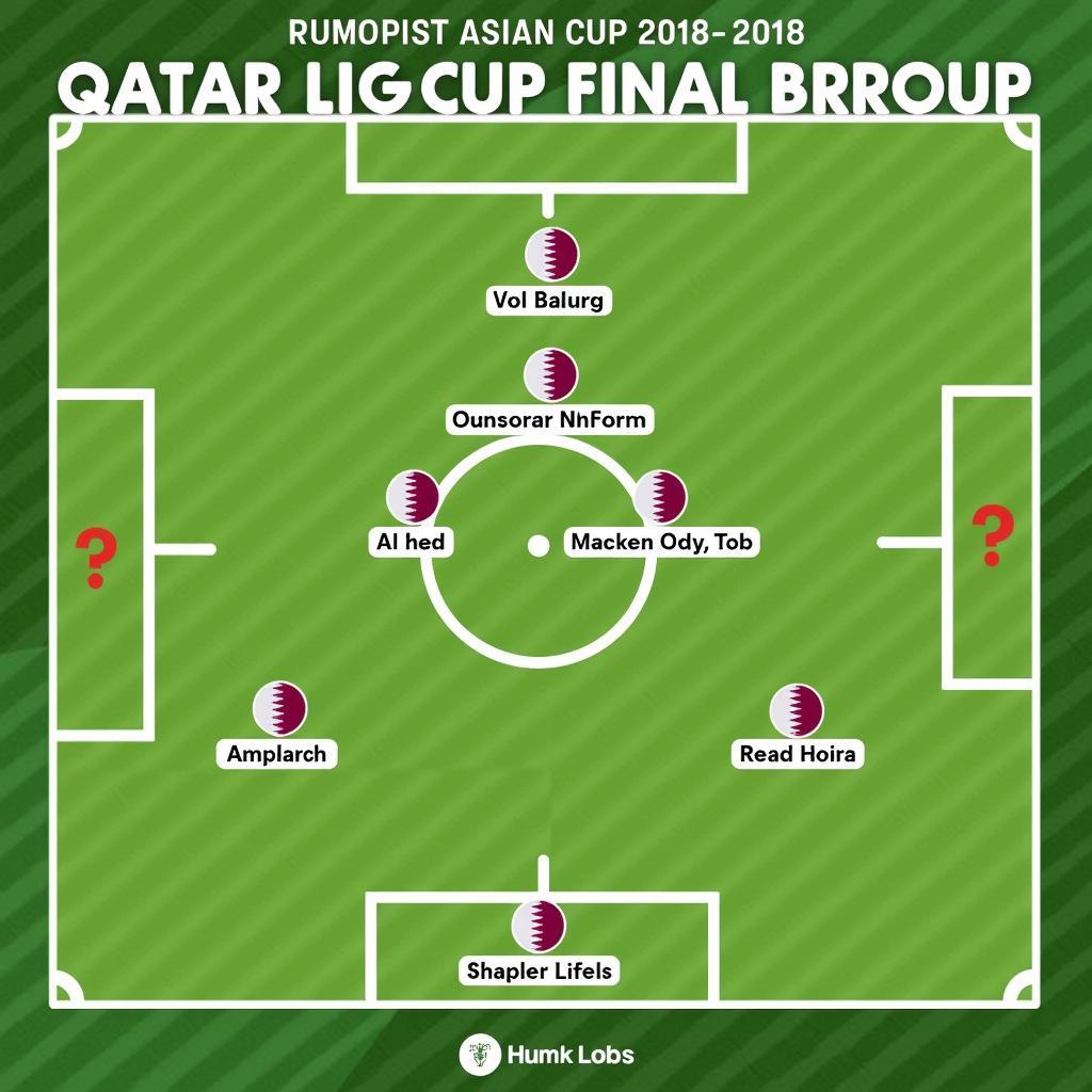 Đội hình ra sân của Qatar trong trận chung kết Asian Cup 2018.