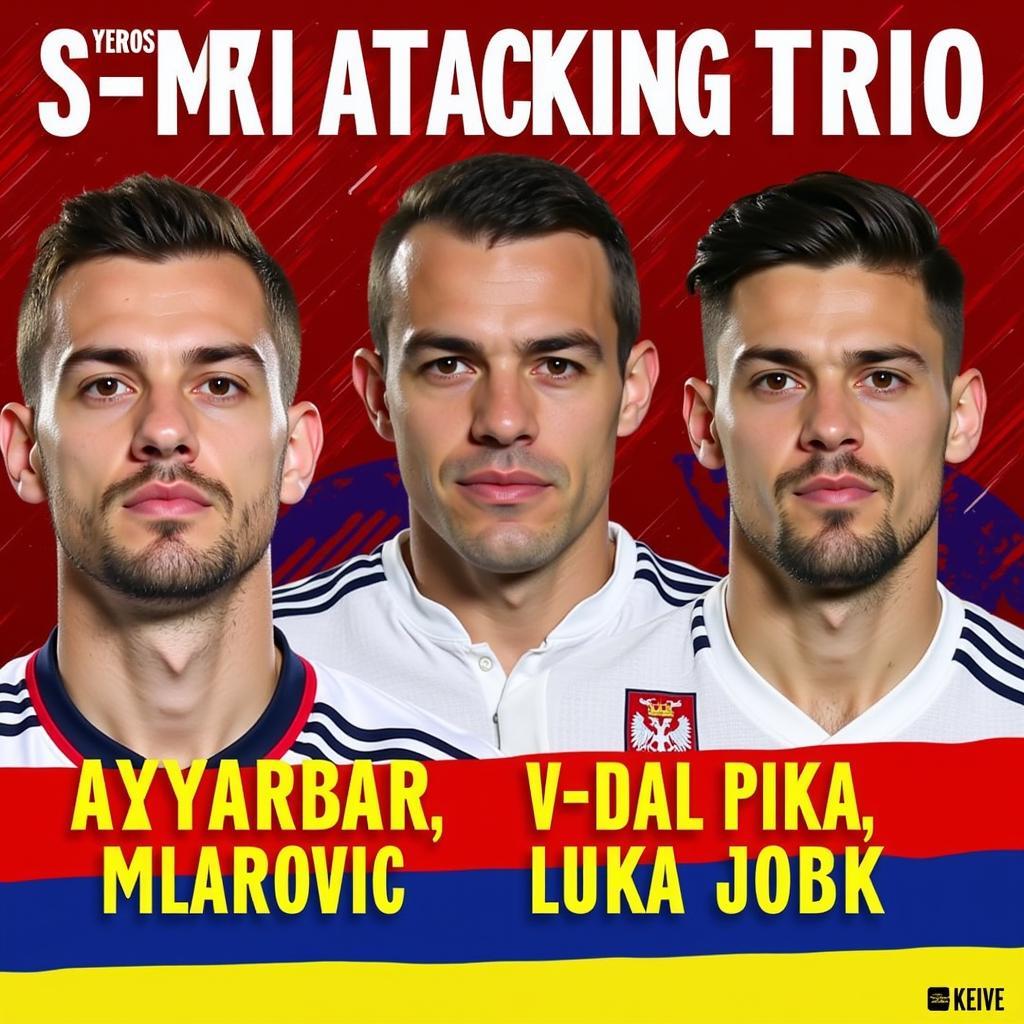 Hàng công đội hình Serbia World Cup 2022 với Mitrovic, Vlahovic và Jovic