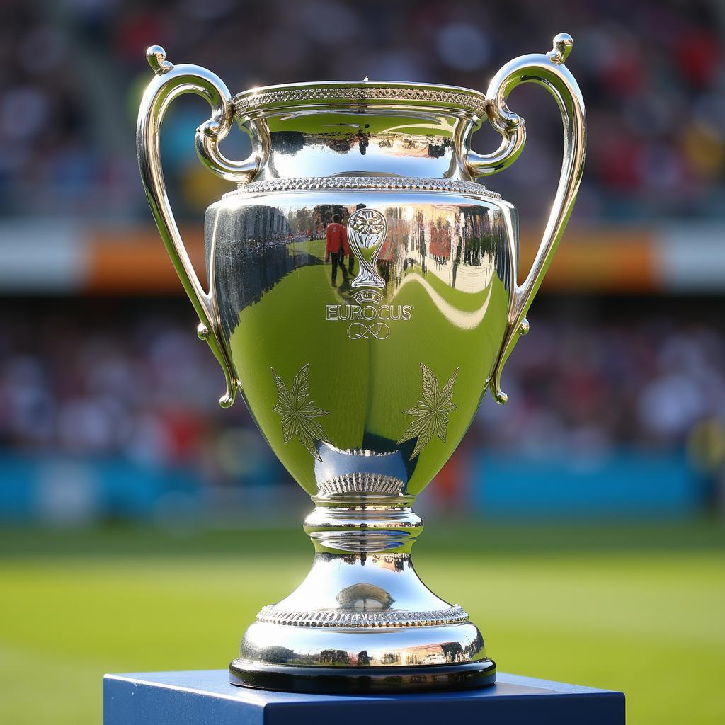 Hình ảnh cận cảnh chiếc cúp Euro Cup Trophy