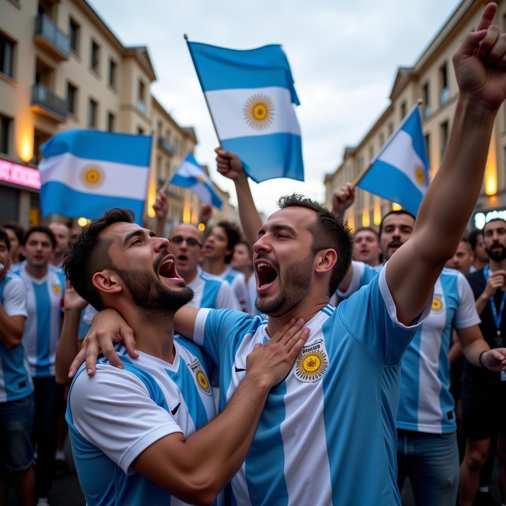 Fans Celebrating Argentina's World Cup Win