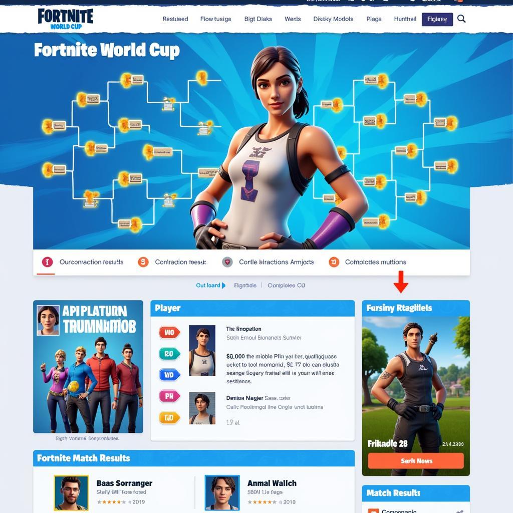 Giao diện Fortnite World Cup trên Liquipedia