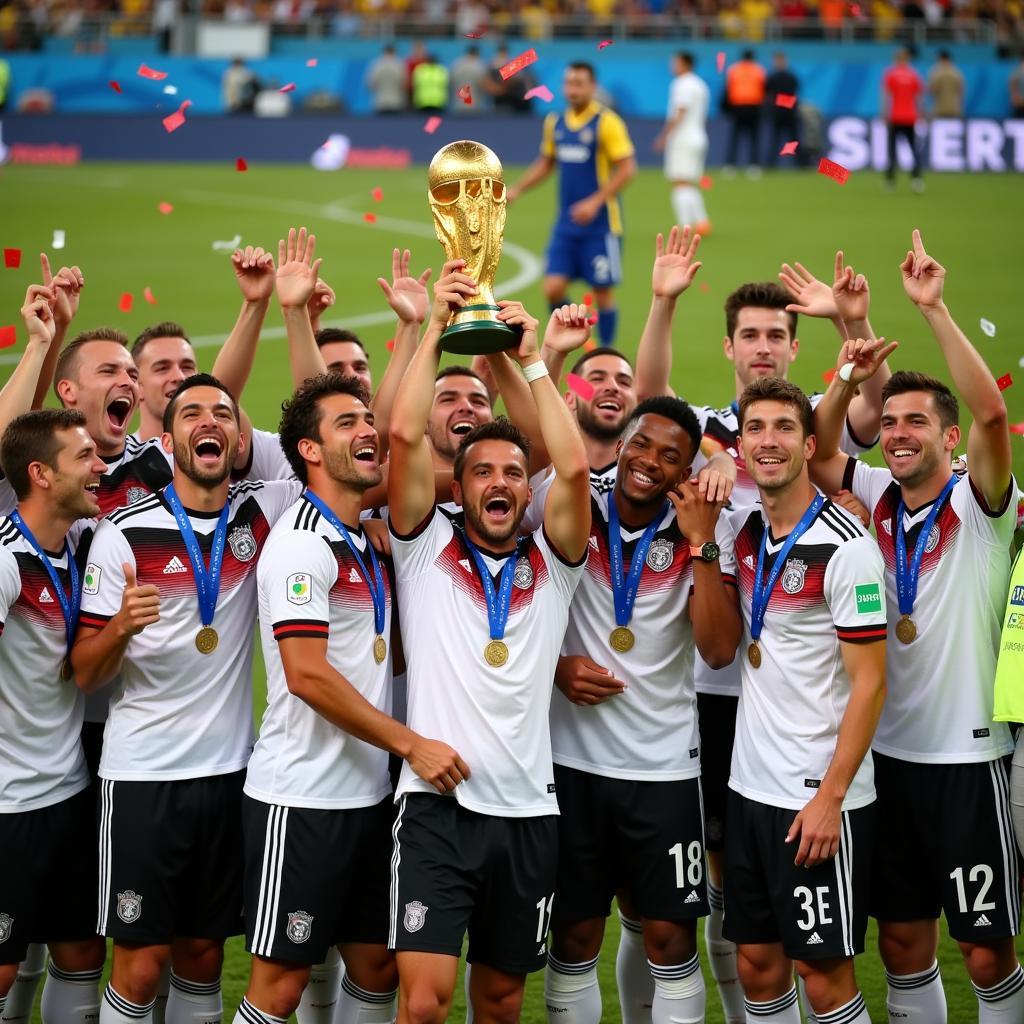 Germany celebrating their World Cup 2014 victory