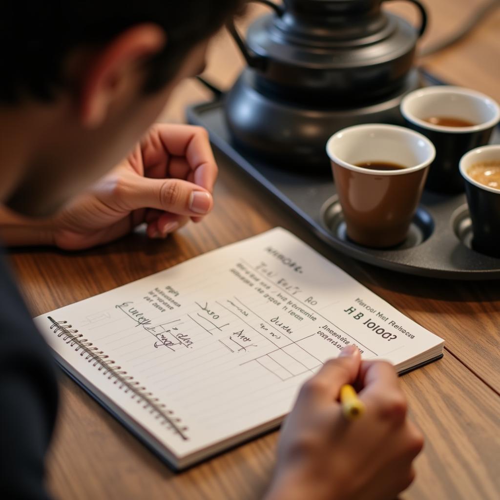 Taking Notes at a Coffee Cupping Event