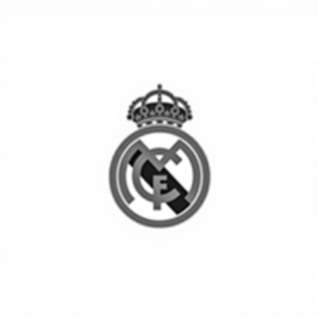 Logo Real Madrid trên nền trắng