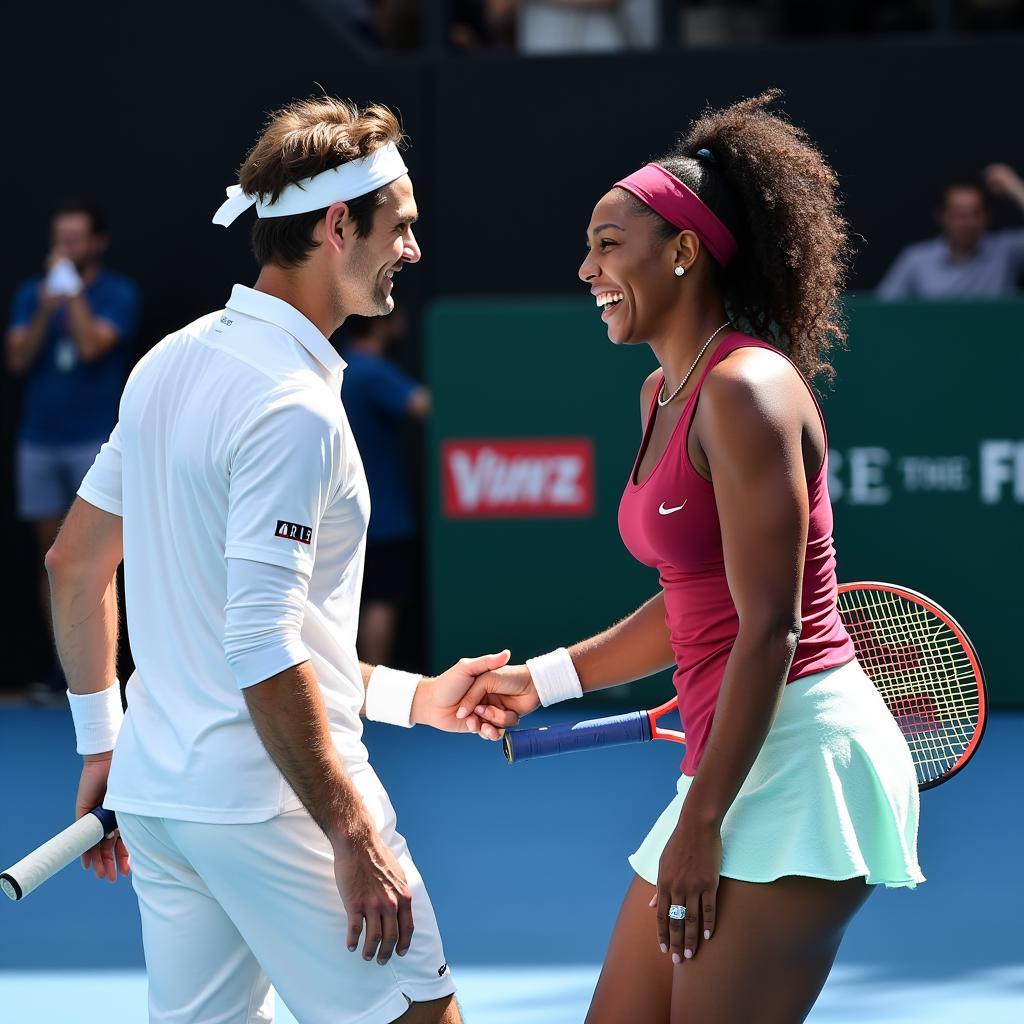 Roger Federer và Serena Williams tại Hopman Cup Perth