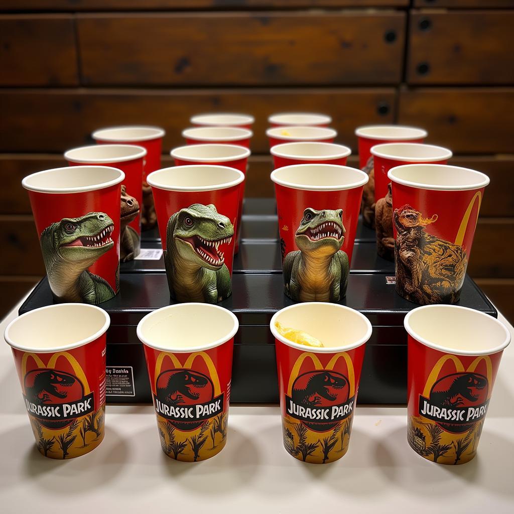 Bộ sưu tập Jurassic Park McDonald's cups đầy đủ