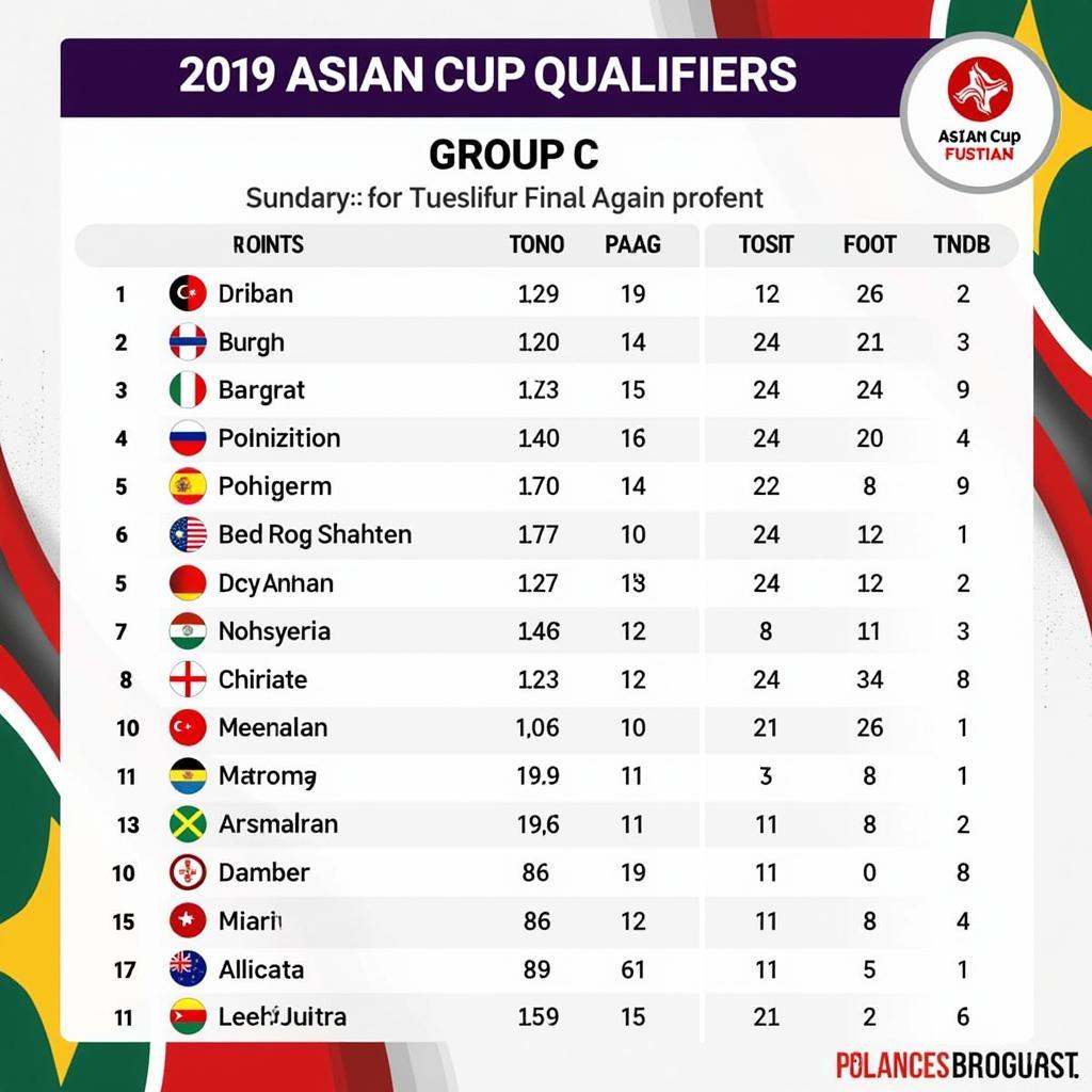 Kết quả bảng C vòng loại Asian Cup 2019