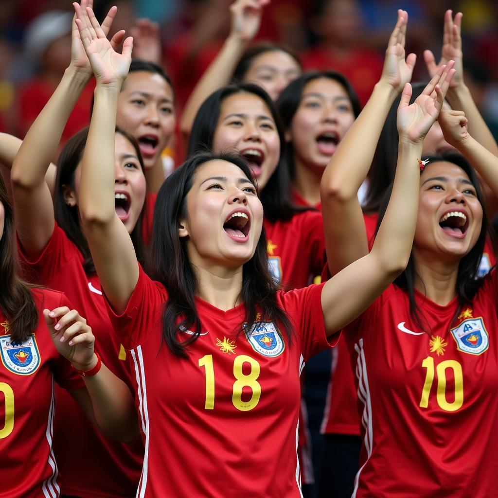 Khán giả cổ vũ đội tuyển nữ Việt Nam tại World Cup