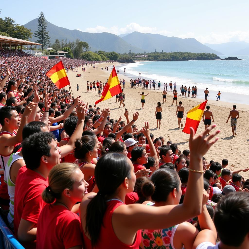 Khán giả Tahiti cổ vũ tại FIFA Beach Soccer World Cup 2013