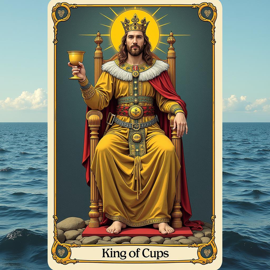 Hình ảnh King of Cup trong bộ bài Tarot