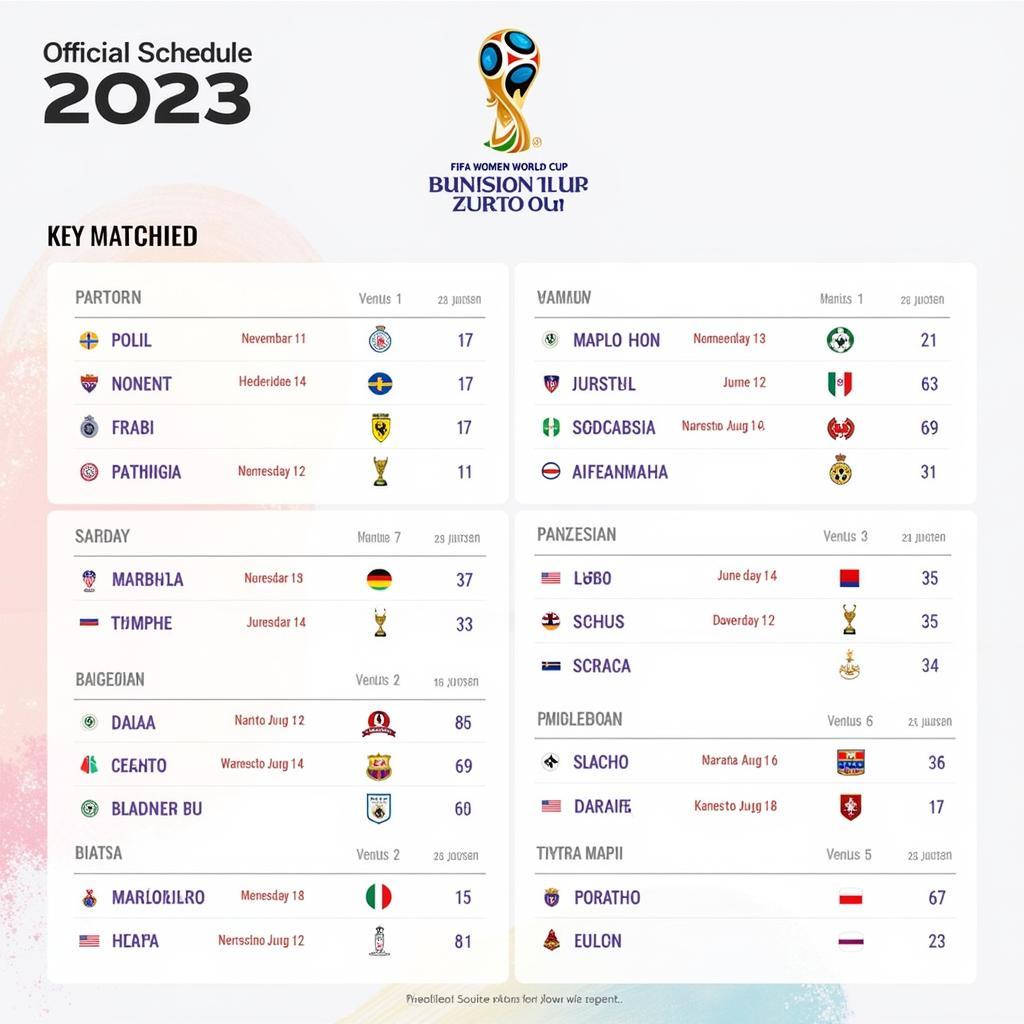 Lịch chiếu World Cup nữ 2023