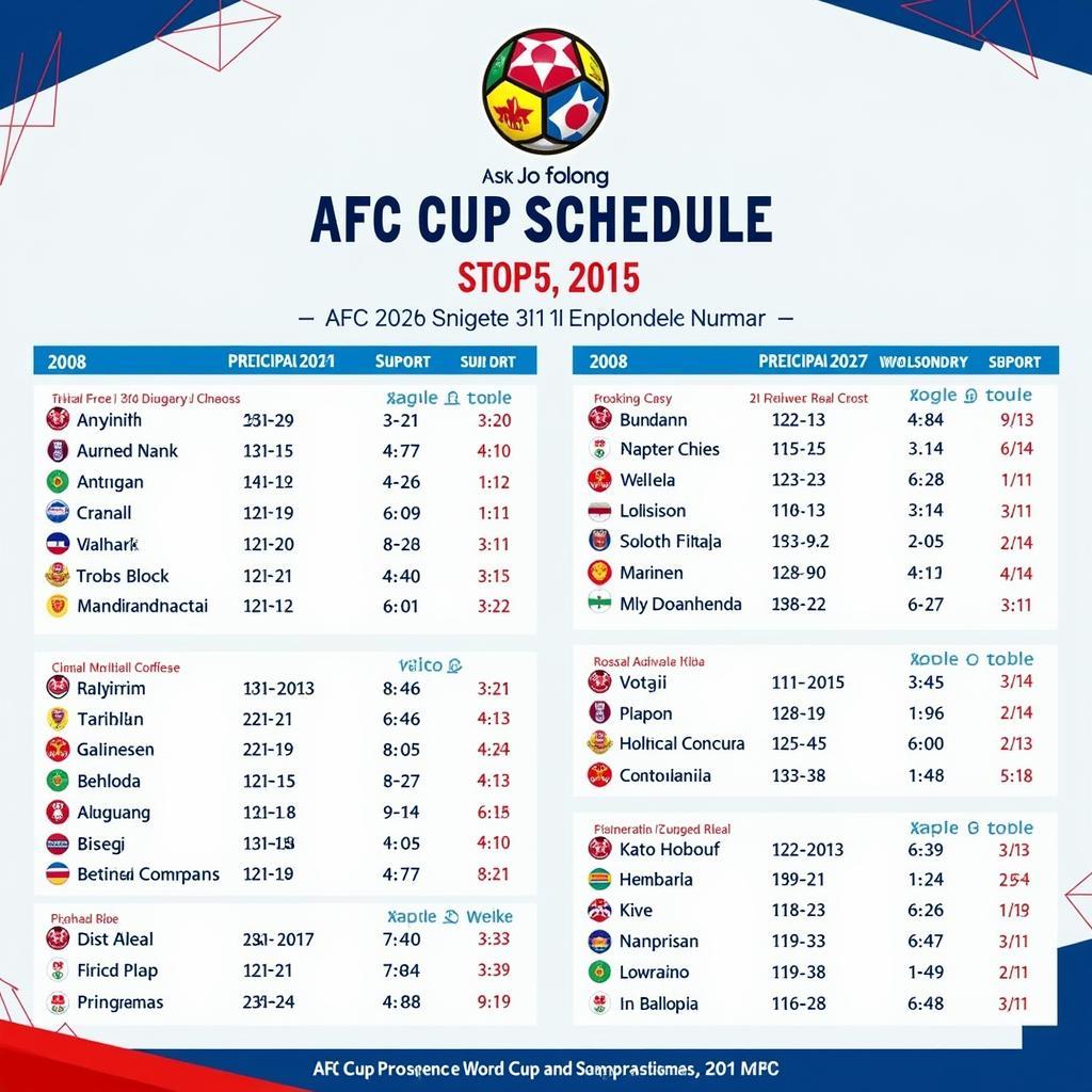 Lịch Đấu AFC Cup Các Giải Đấu