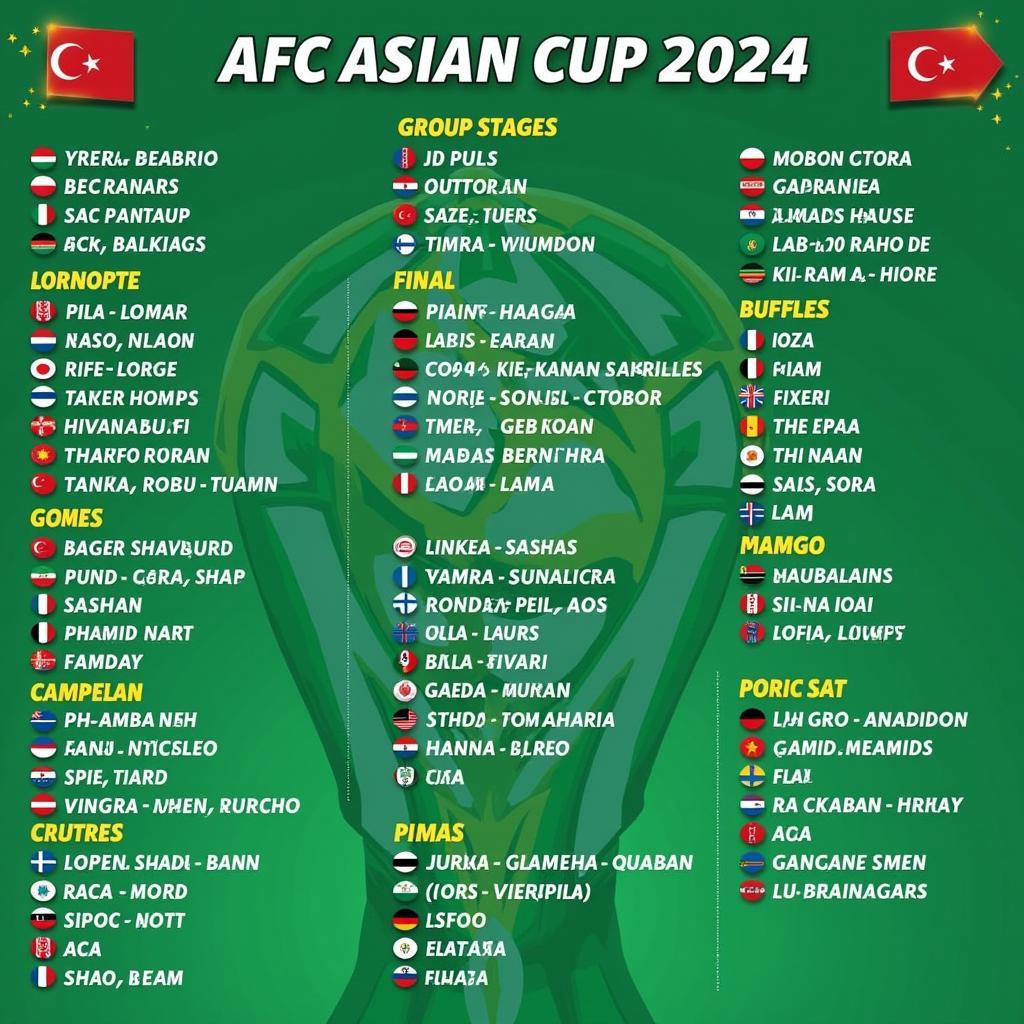 Lịch thi đấu AFC Asian Cup 2024