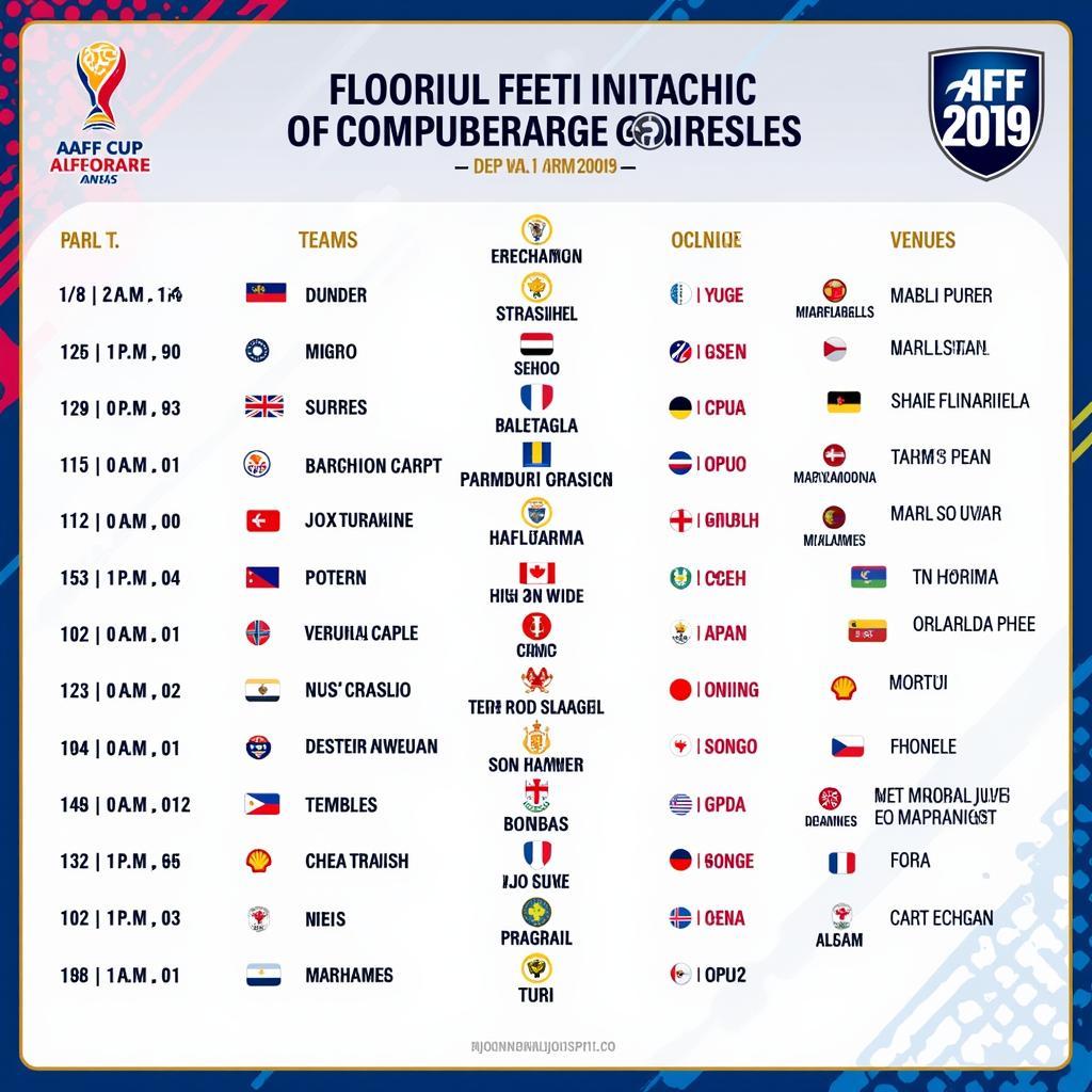 Lịch thi đấu AFF Cup 2019 chi tiết