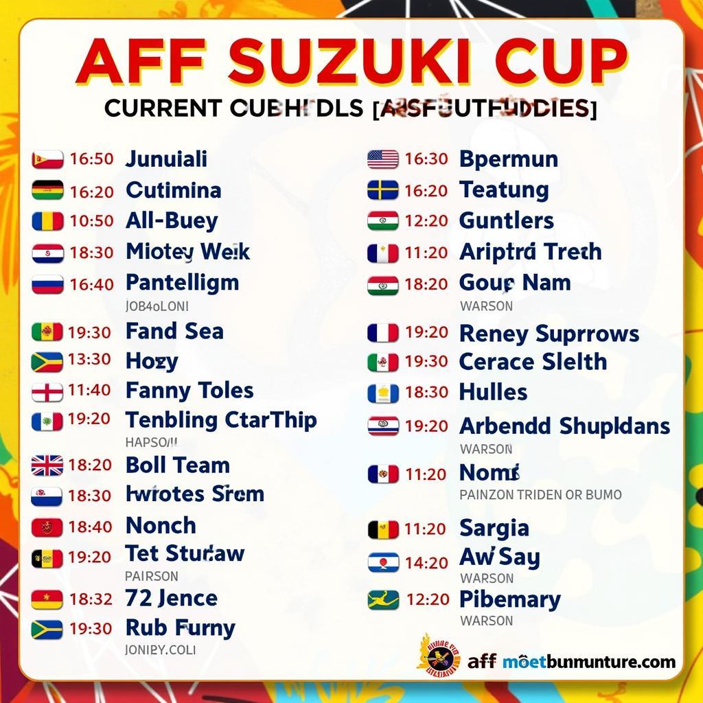 Lịch thi đấu AFF Suzuki Cup mới nhất