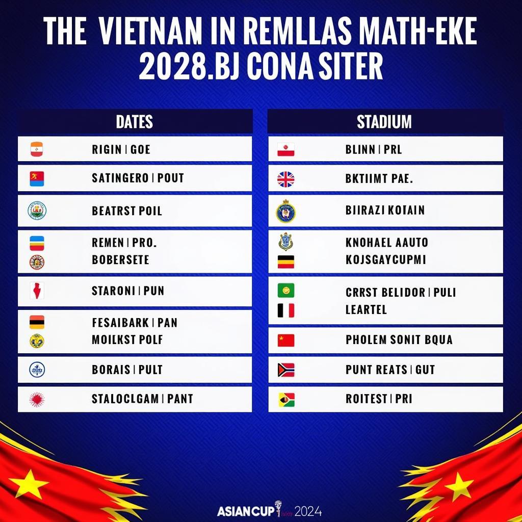 Lịch Thi Đấu Asian Cup 2024 Việt Nam