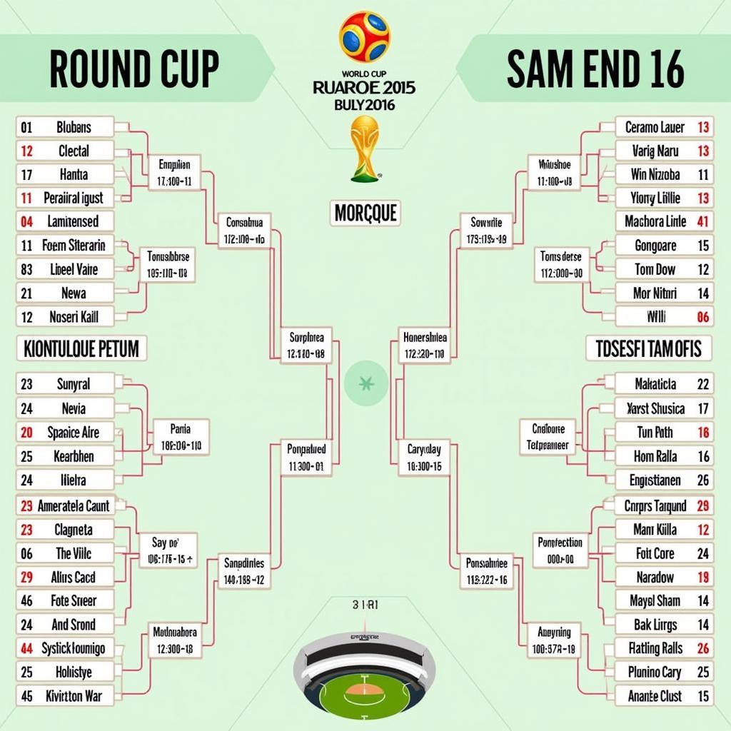 Lịch thi đấu bóng đá World Cup vòng 1/8 - Knockout Stage