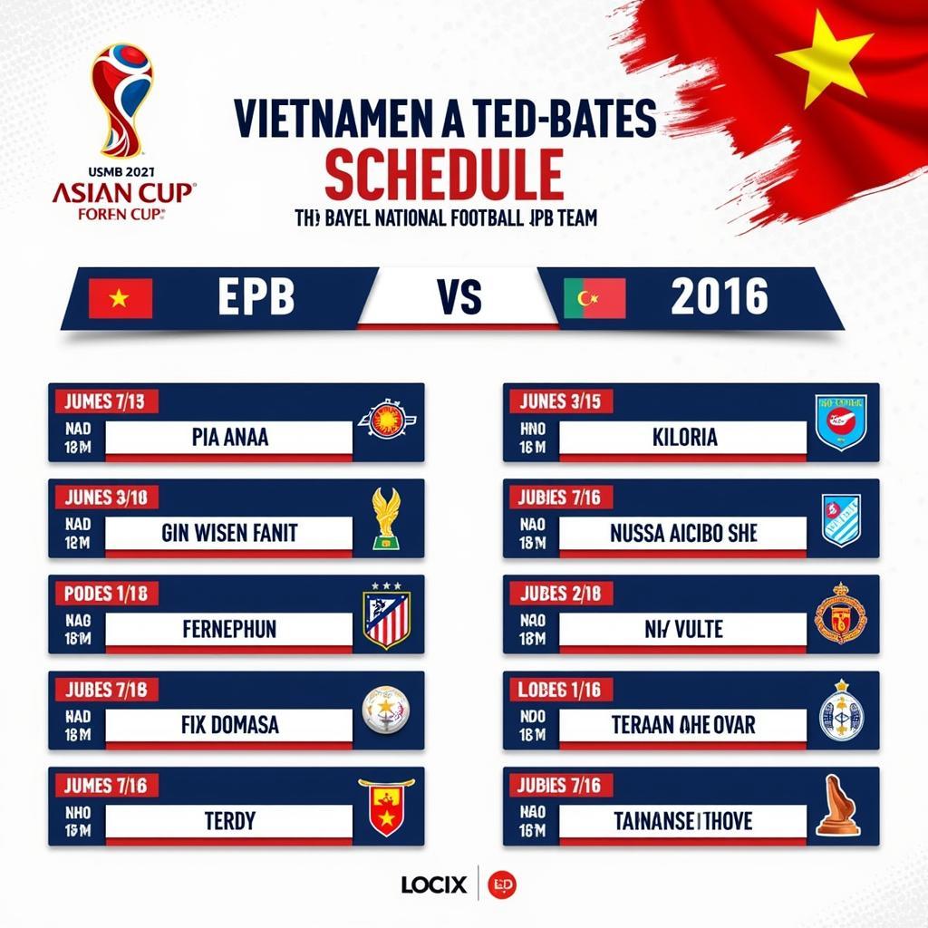 Lịch thi đấu của Đội tuyển Việt Nam tại Asian Cup