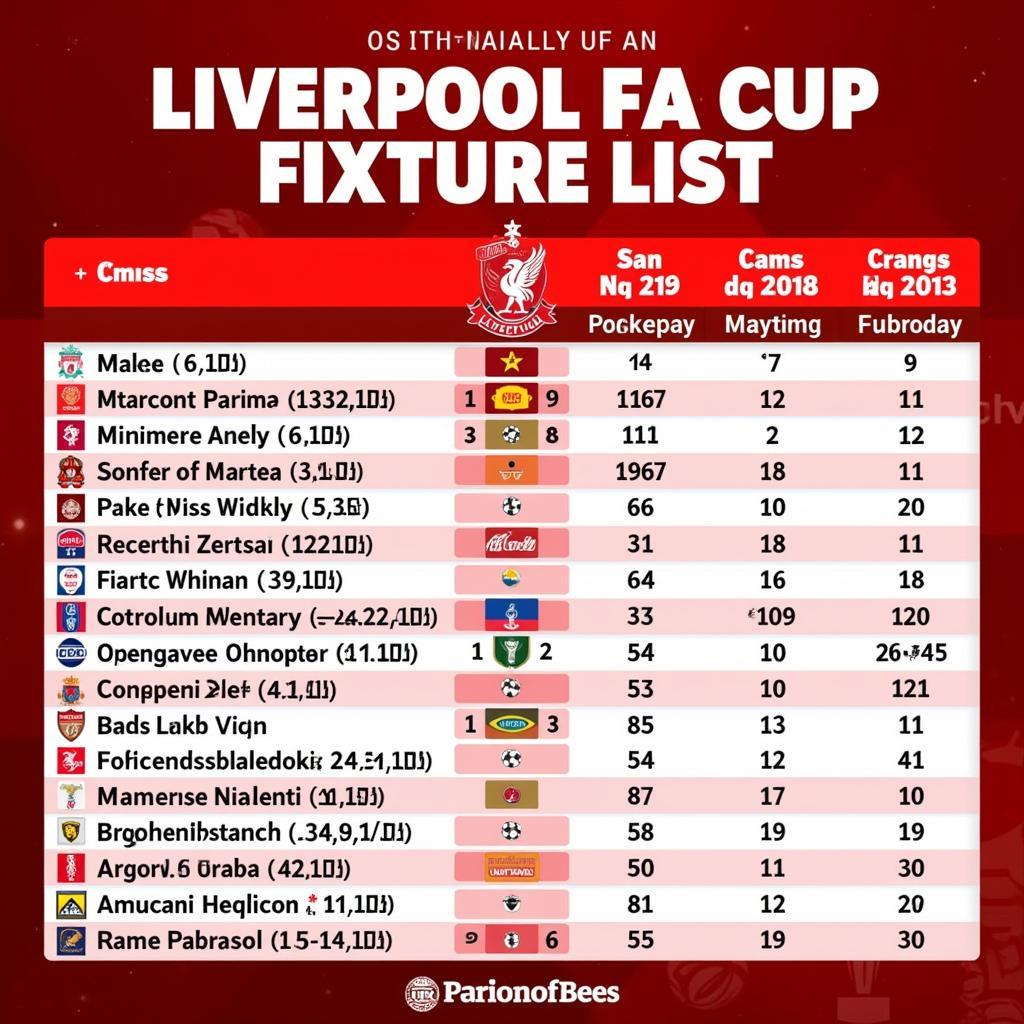 Lịch thi đấu FA Cup của Liverpool