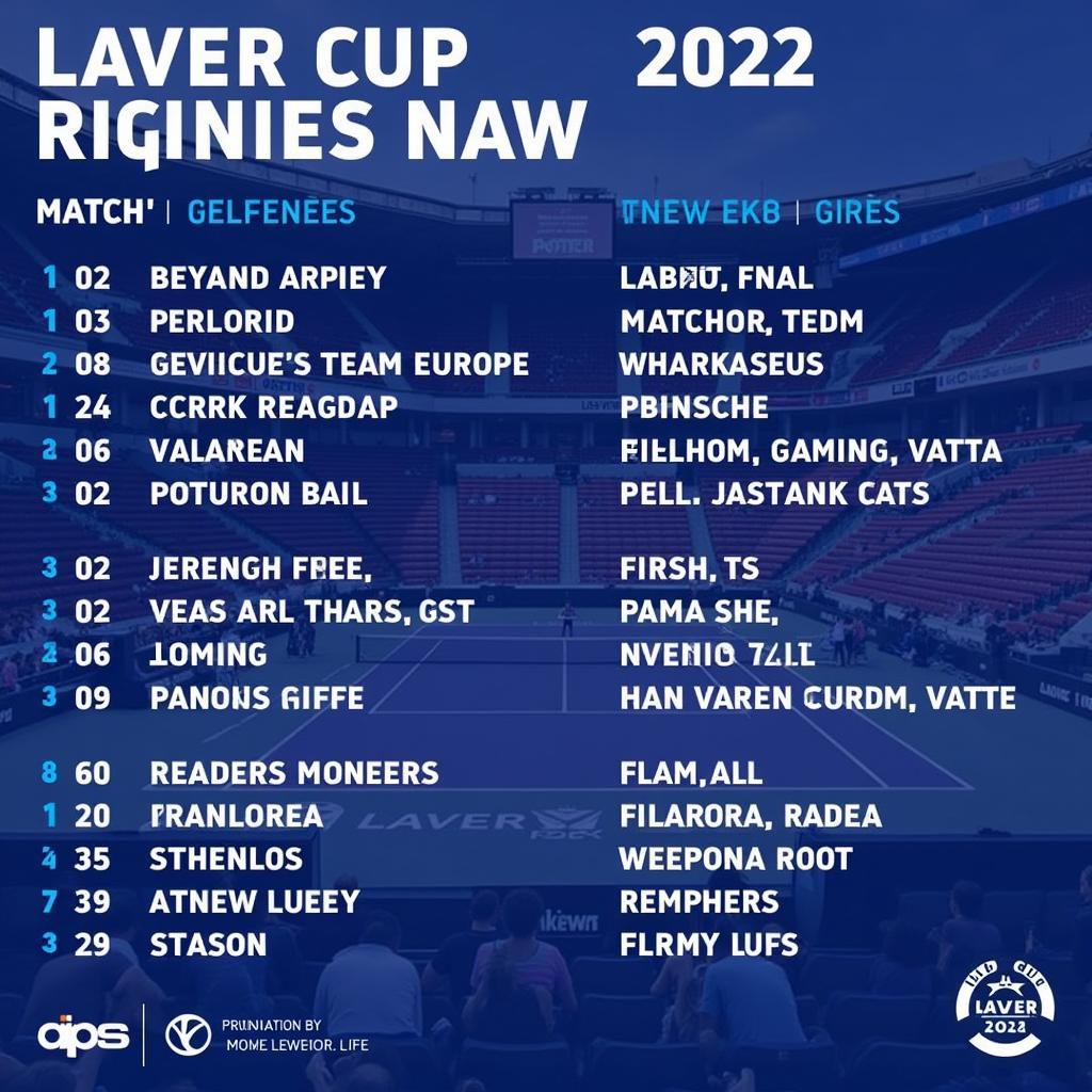 Lịch thi đấu Laver Cup 2022 Ngày 1