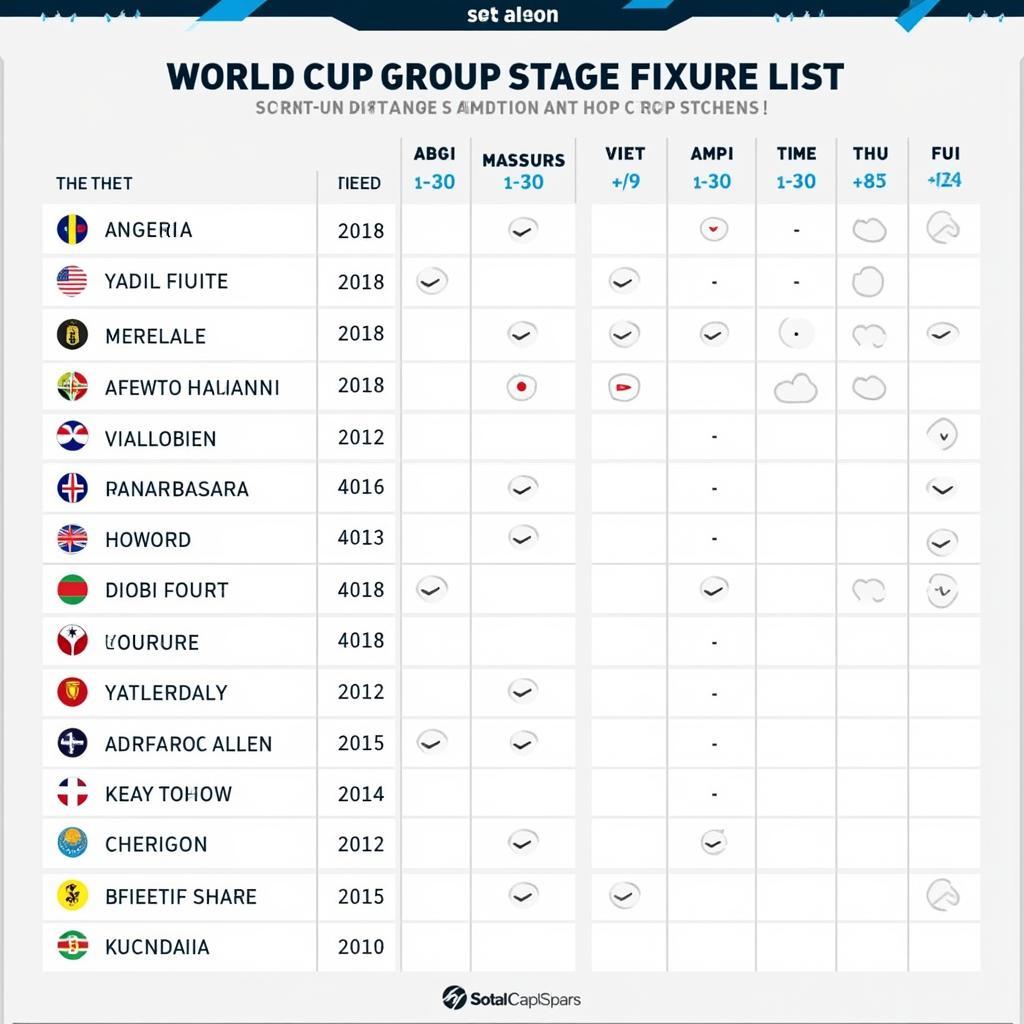 Lịch thi đấu World Cup vòng bảng