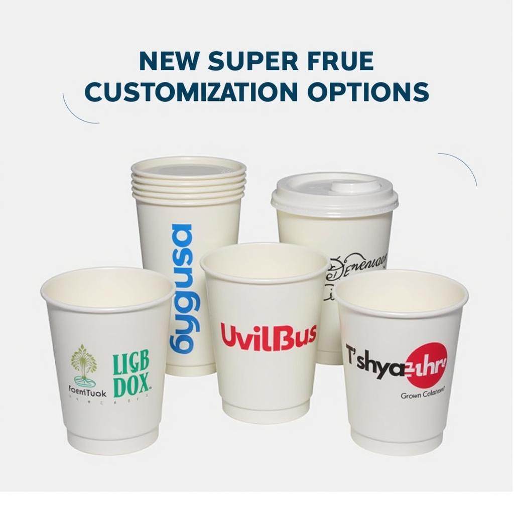 Printed paper cups with brand logo