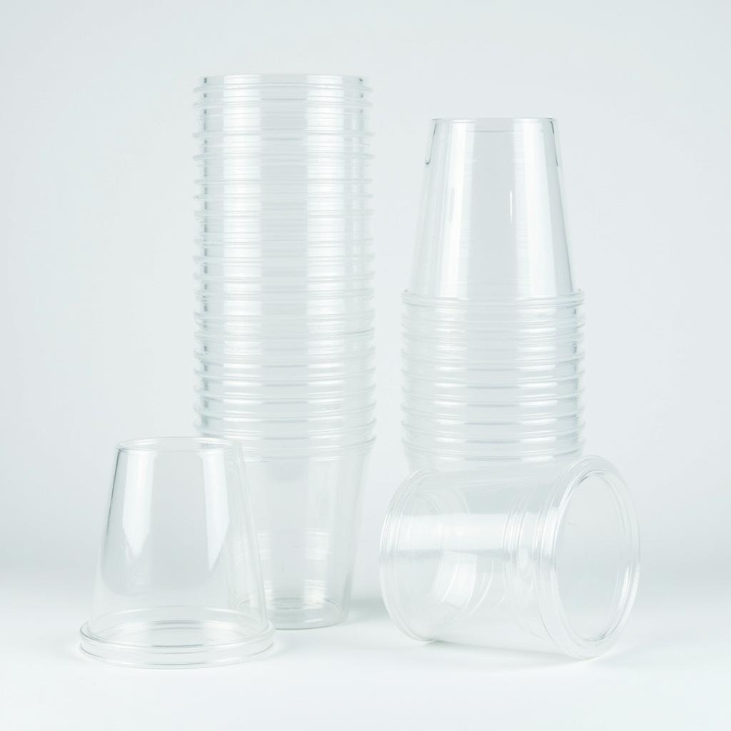 Recyclable plastic disposable cups