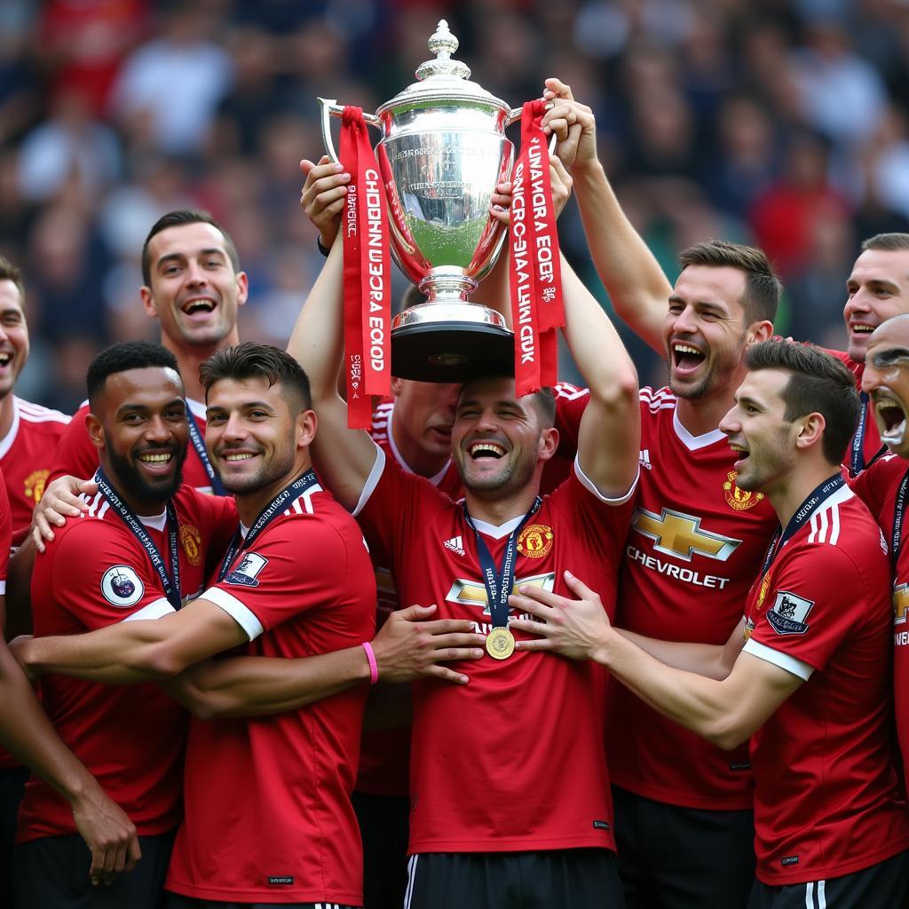 Manchester United celebrating their 2016 FA Cup win