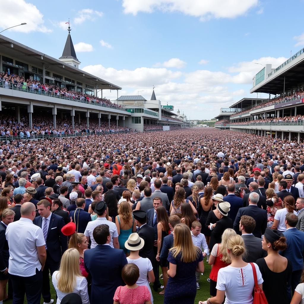 The crowd at the 2016 Melbourne Cup