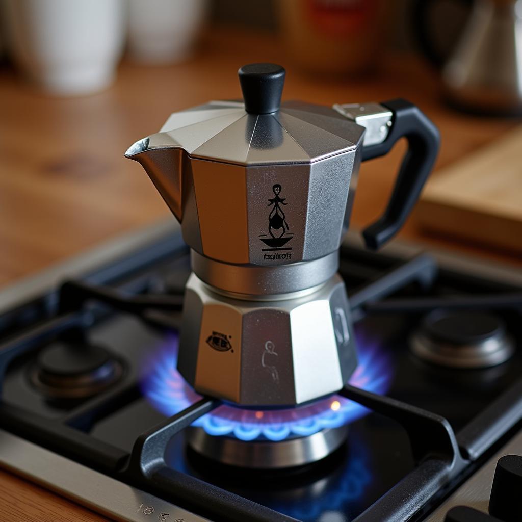 Moka Express 6 cup trên bếp gas