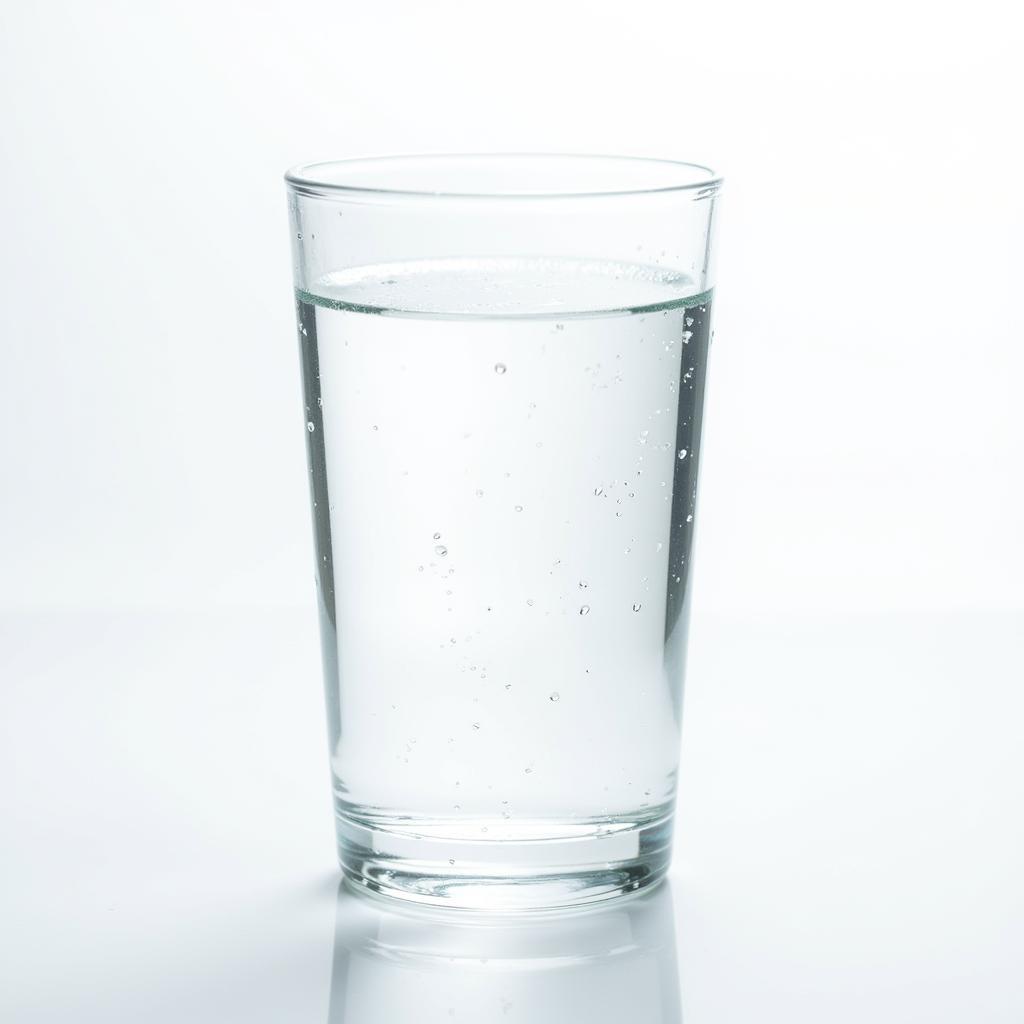 A clear glass of water