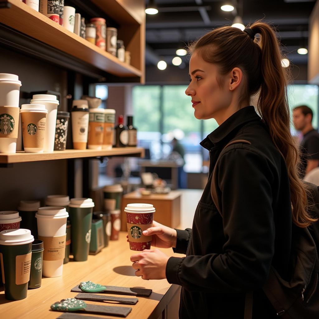 Buying Starbucks cups in-store