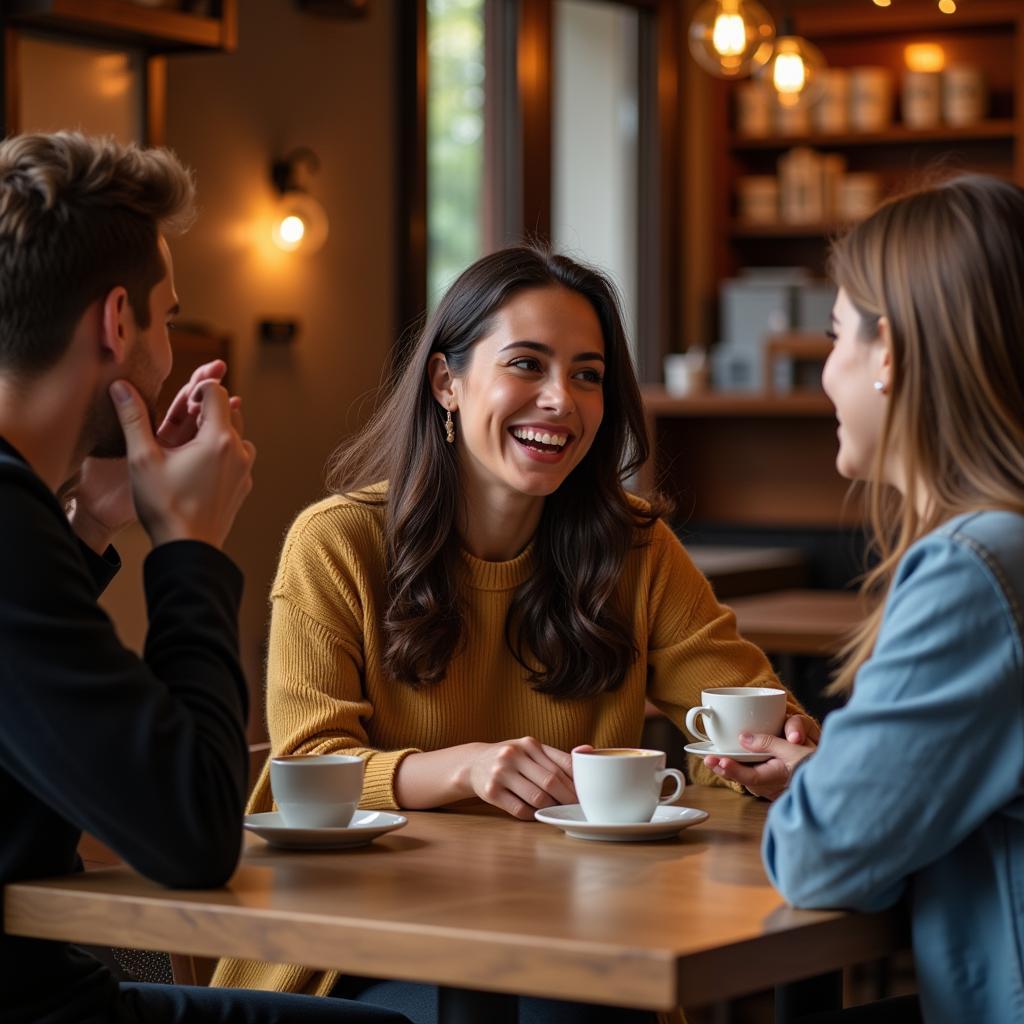 Friends enjoying coffee together