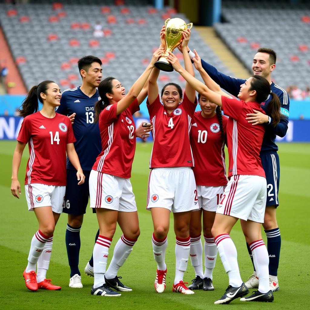 Đội tuyển Nhật Bản ăn mừng chức vô địch FIFA U17 Women World Cup 2014