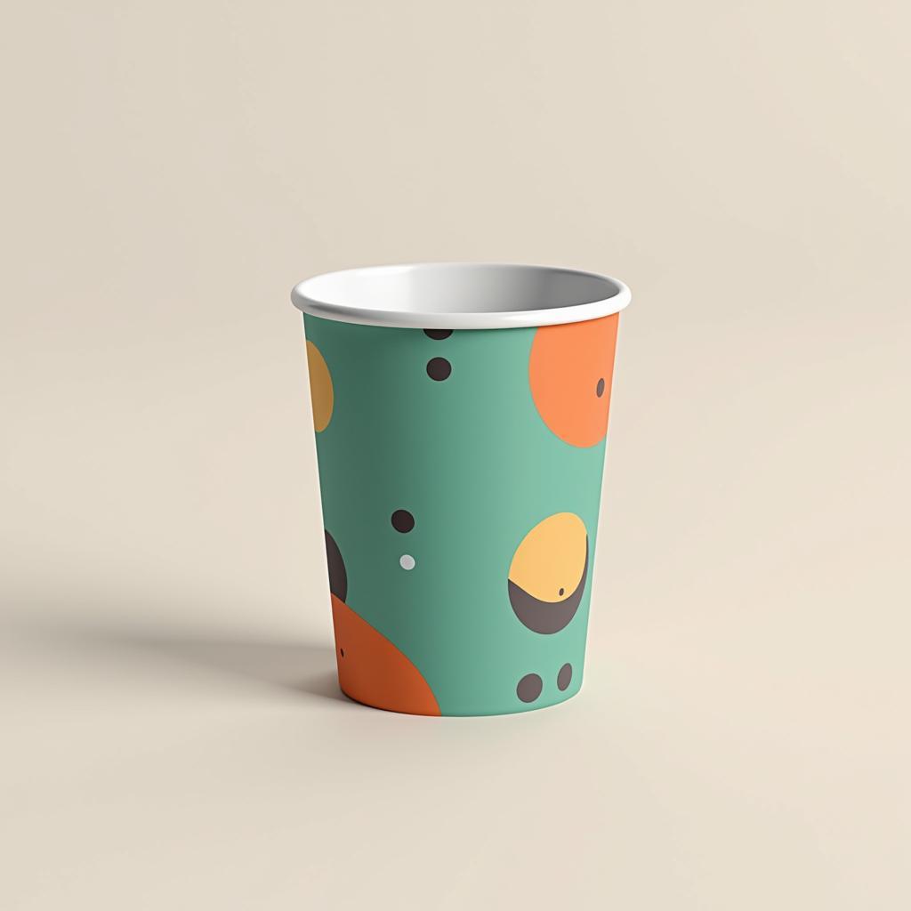 Paper cup mockup hiển thị thiết kế trên cốc giấy