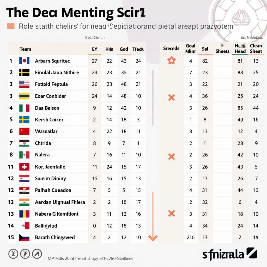 Phân tích chi tiết bảng xếp hạng Doha Cup 2023