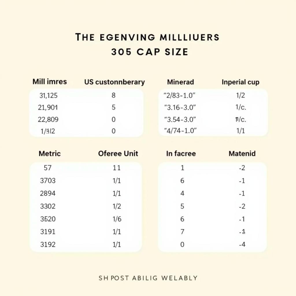 Millilitres to Cup Conversion Chart