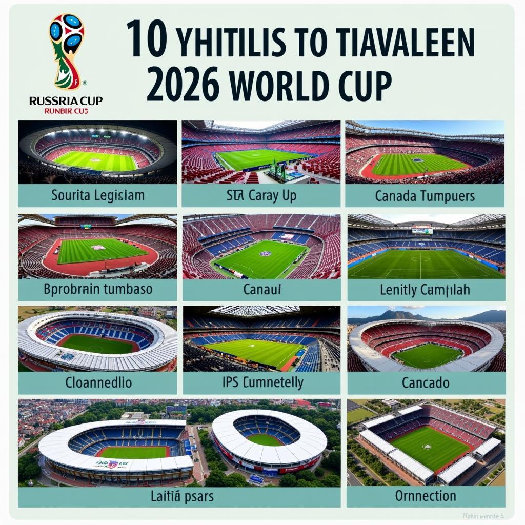 Hình ảnh các sân vận động được chọn tổ chức World Cup 2026