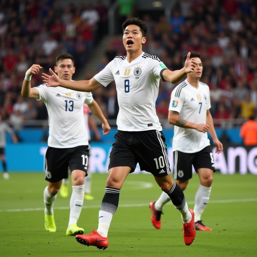 Son Heung-min ghi bàn vào lưới Đức tại World Cup 2018